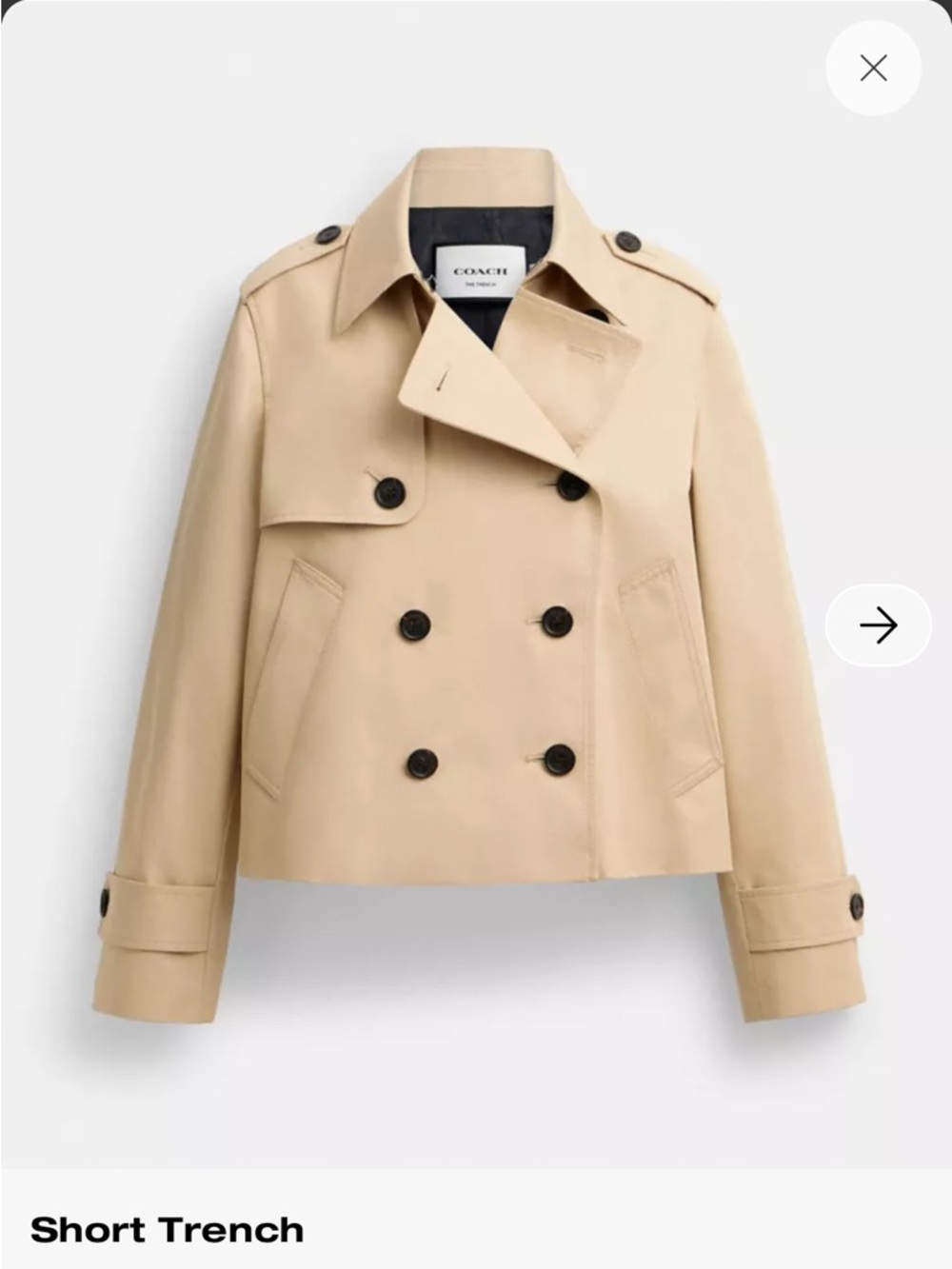 Coach Women's Short Trench Jacket